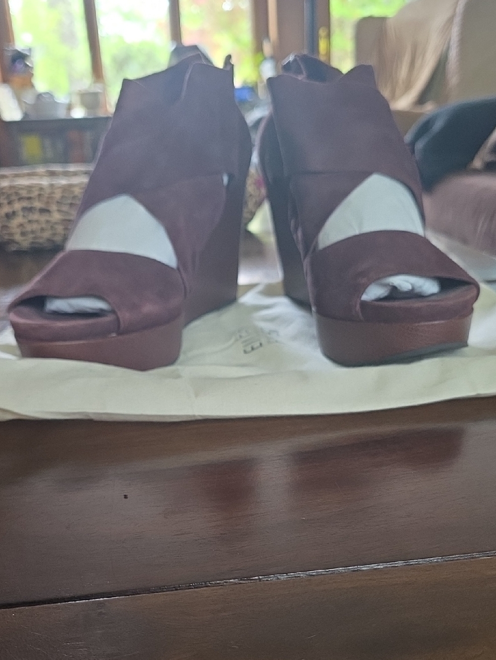 Eileen Fisher suede platform sandals